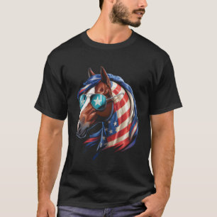 Pferd 4. Juli Pferdeliebhaber Amerikanisch USA-Fla T-Shirt