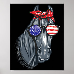 Pferd 4. Juli Shirt Frauen Pferd Grafik amerikanis Poster