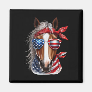 Pferd 4. Juli-Shirt Männer Jungen Pferd Amerikanis Magnet