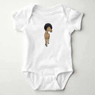 Pferd-Afro Baby Strampler