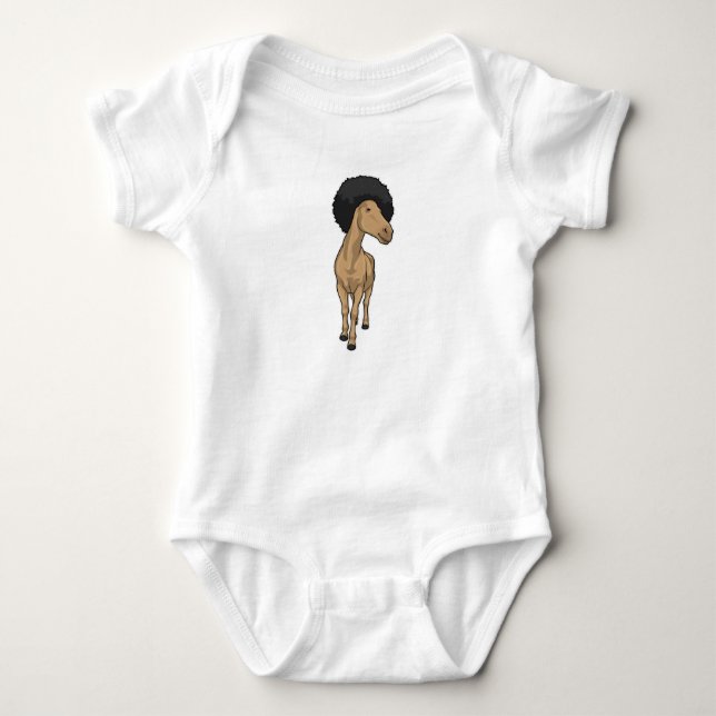 Pferd Afro Baby Strampler (Vorderseite)