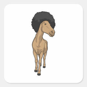 Pferd Afro Quadratischer Aufkleber