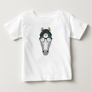 Pferd als Arzt mit Brille Baby T-shirt
