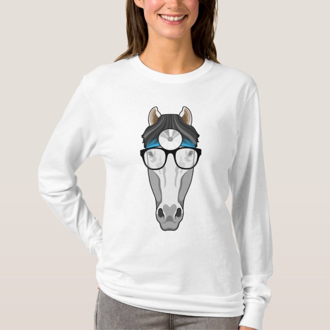 Pferd als Arzt mit Brille T-Shirt (Vorderseite)