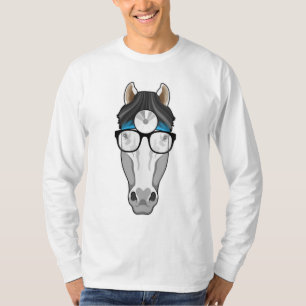 Pferd als Arzt mit Brille T-Shirt
