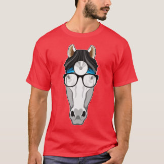 Pferd als Arzt mit Brille T-Shirt
