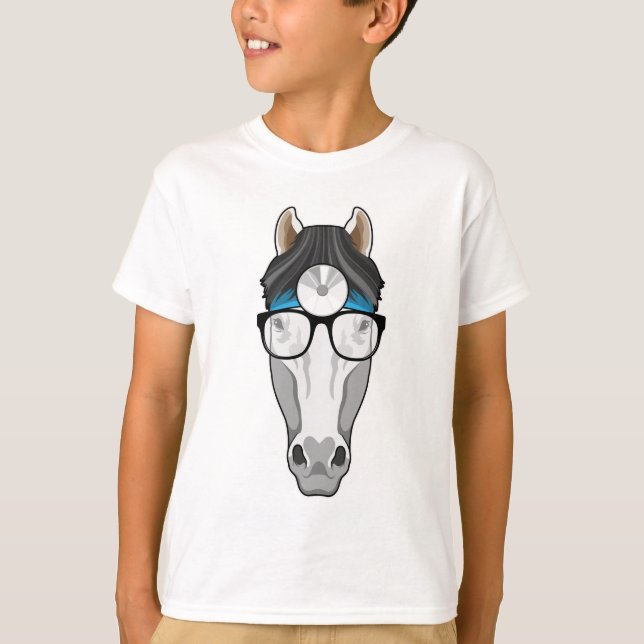 Pferd als Arzt mit Brille T-Shirt (Vorderseite)