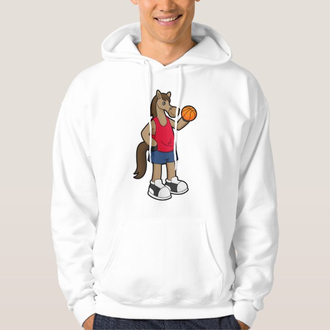 Pferd als Basketballspieler mit Basketball Hoodie (Vorderseite)