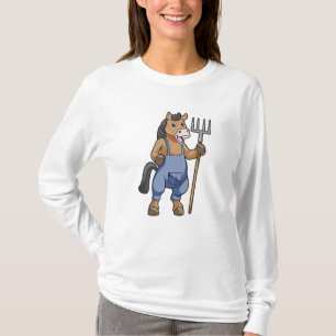 Pferd als Bauer mit Rake T-Shirt