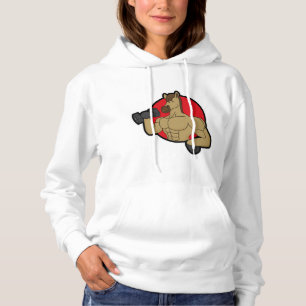 Pferd als Bodybuilder mit Dumbell Hoodie