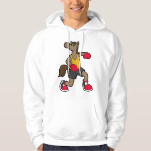Pferd als Boxer mit Boxhandschuhen Hoodie
