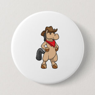 Pferd als Cowboy Button