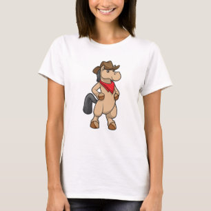 Pferd als Cowboy T-Shirt