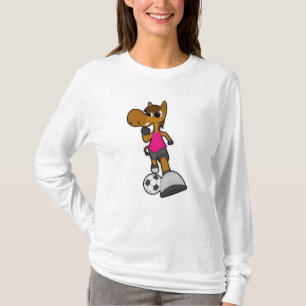 Pferd als Fußballspieler mit Fußball T-Shirt