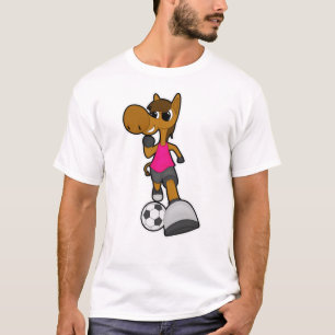 Pferd als Fußballspieler mit Fußball T-Shirt