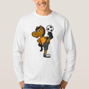 Pferd als Fußballspieler mit Fußball T-Shirt