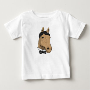 Pferd als Gentleman mit Bow-Krawatte Baby T-shirt