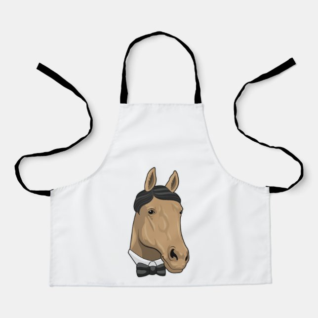 Pferd als Gentleman mit Bow-Krawatte Schürze (Vorderseite)