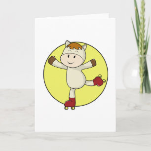 Pferd als Inline Skater & Inline Skate Karte