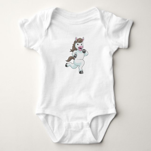 Pferd als Läufer beim Laufen Baby Strampler (Vorderseite)
