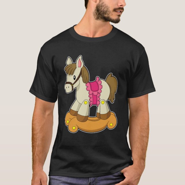 Pferd als Rockpferd.PNG T-Shirt (Vorderseite)