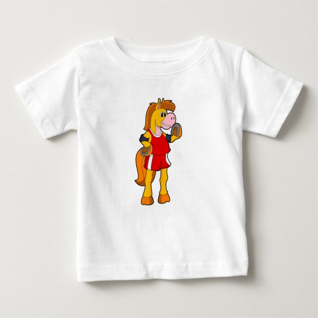 Pferd als Runner Baby T-shirt (Vorderseite)