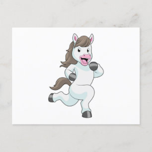 Pferd als Runner beim Laufen Postkarte