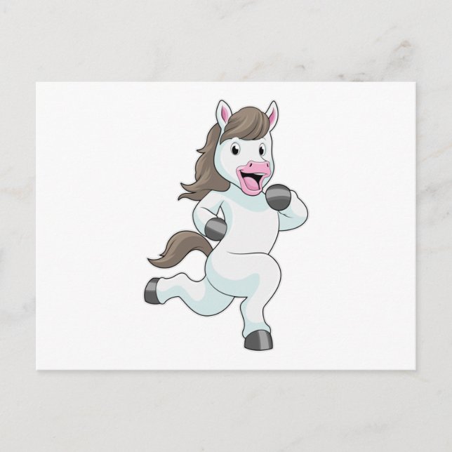 Pferd als Runner beim Laufen Postkarte (Vorderseite)