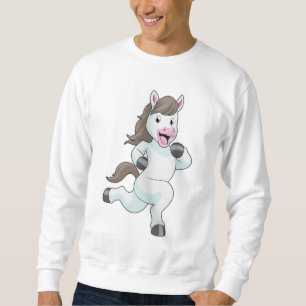 Pferd als Runner beim Laufen Sweatshirt