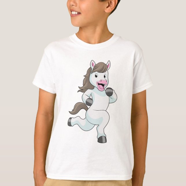 Pferd als Runner beim Laufen T-Shirt (Vorderseite)