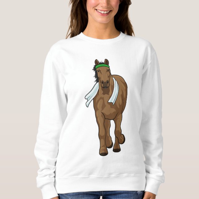 Pferd als Runner mit Handtuch Sweatshirt (Vorderseite)