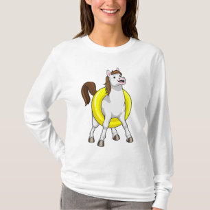 Pferd als Schwimmer mit Lifebouy T-Shirt