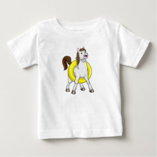 Pferd als Schwimmer mit Rettungsring Baby T-shirt