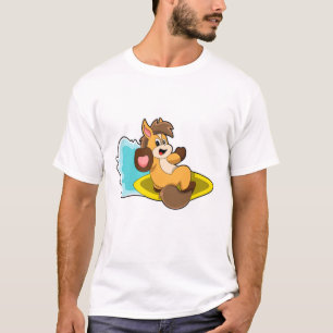 Pferd als Surfer mit Surfbrett T-Shirt