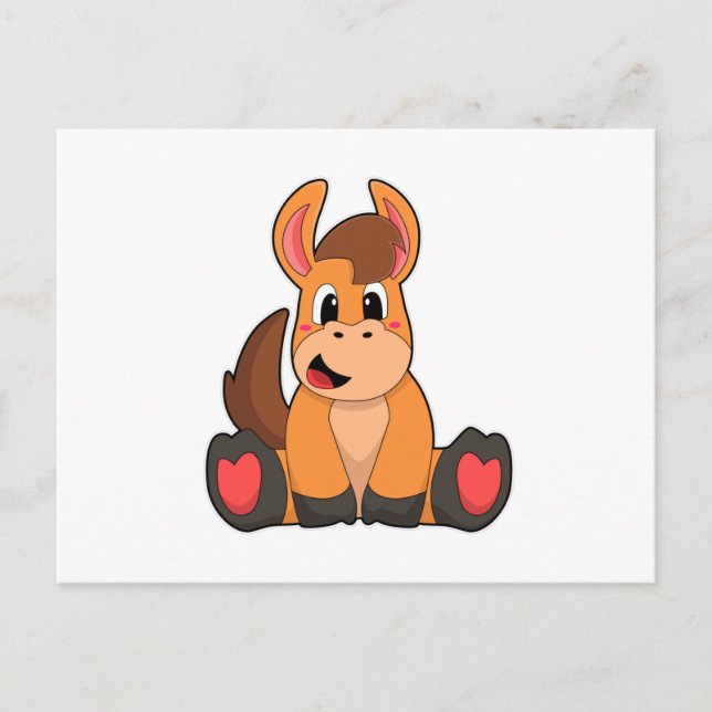 Pferd am Sitzen Postkarte (Vorderseite)