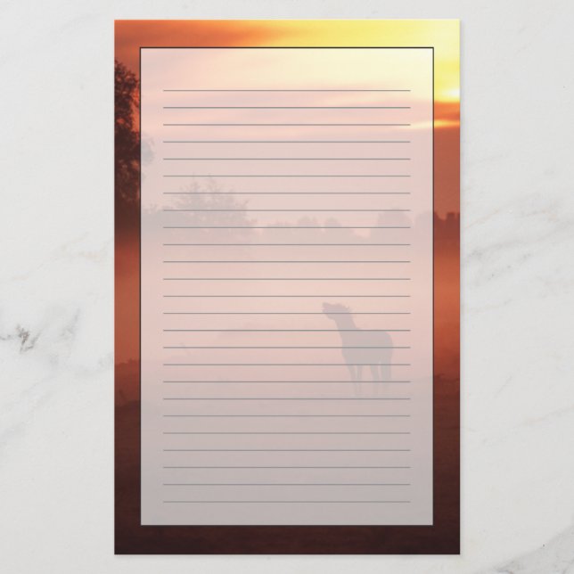 Pferd am Sonnenaufgang Briefpapier (Vorderseite)