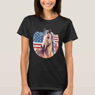 Pferd American Flag 4. Juli Patriotic Horsebac T-Shirt