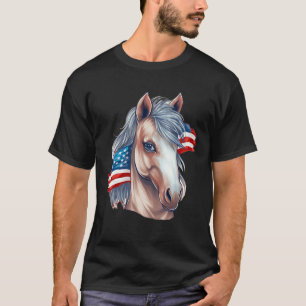 Pferd Amerikanische Flagge 4. Juli Reiten G T-Shirt