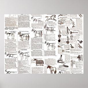 Pferd Antiquitäten-Werbung Zeitungs-Kunst Poster