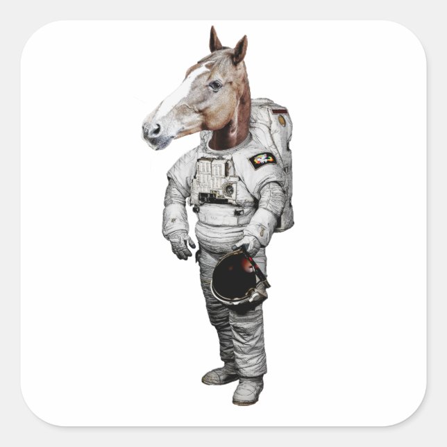 Pferd Astronaut Sticker (Vorderseite)