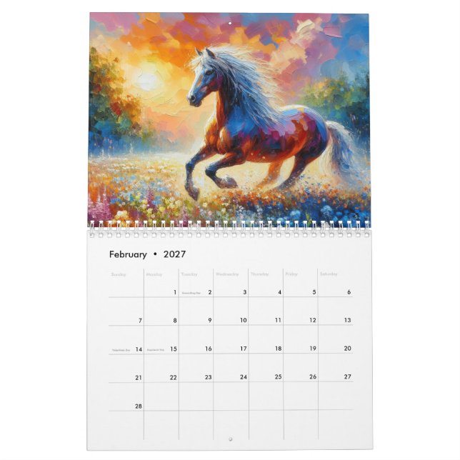Pferd auf der Wiese Kalender (Feb 2027)