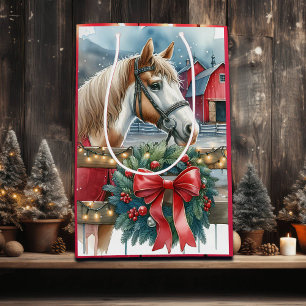 Pferd auf einem Bauernhof Weihnachten Mittlere Geschenktüte