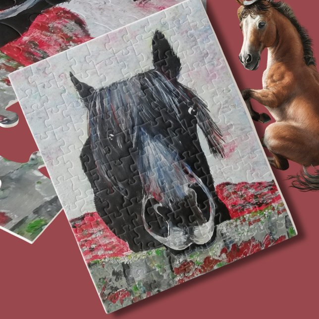 Pferd auf einem Feld Reitsportler Puzzle (Von Creator hochgeladen)