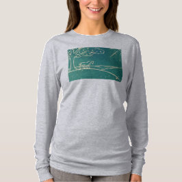 Pferd auf einem Hügel-Damen-athletischen langen T-Shirt