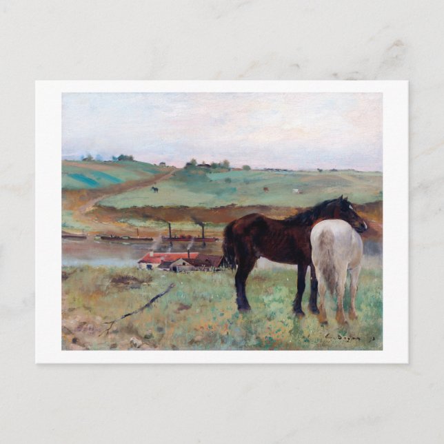 Pferd auf einer Wiese, Edgar Degas Postkarte (Vorderseite)