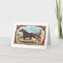 Pferd auf Rädern Vintages Pferderennen