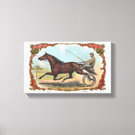 Pferd auf Rädern Vintages Pferderennen Leinwanddruck