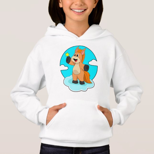 Pferd auf Wolken Hoodie (Vorderseite)