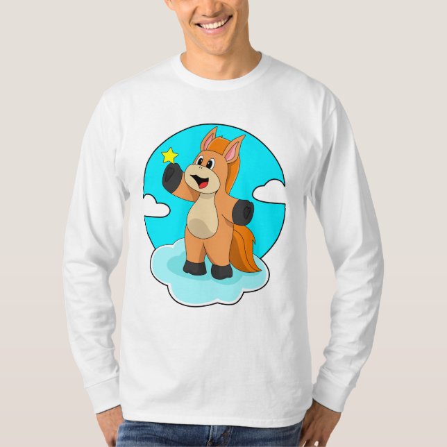 Pferd auf Wolken T-Shirt (Vorderseite)