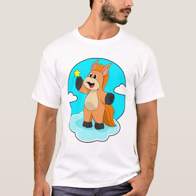 Pferd auf Wolken T-Shirt (Vorderseite)